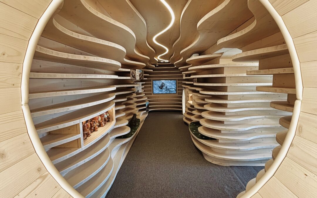 Allestimento ipogeo per La Tana delle Marmotte – Skyway Monte Bianco, Pavillon